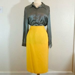 Vintage Yellow Midi Skirt